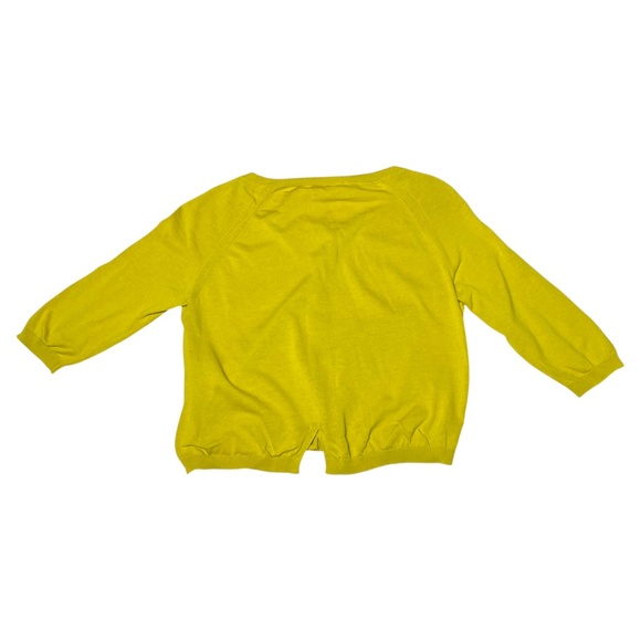S Max Mara Cropped Cotton Cardigan Sweater Mustard Yellow Half Sleeve Size M - Picture 4 of 11